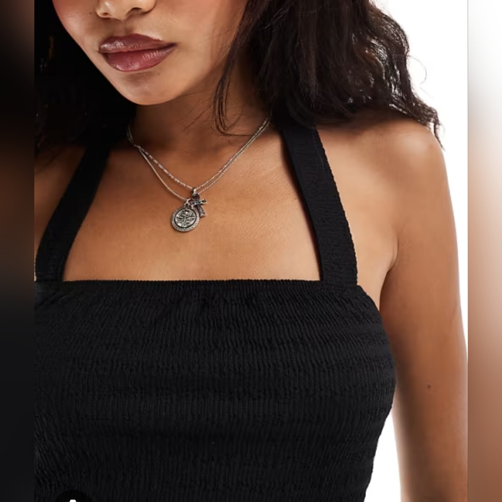 Women's Black Halter Neck Tie - Size M
